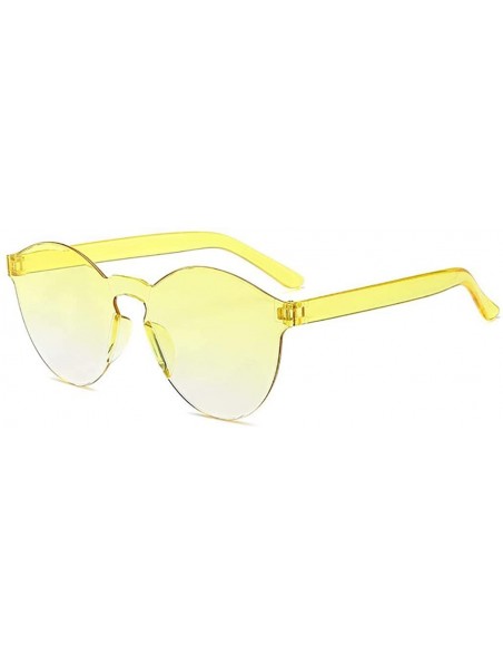 Round Unisex Fashion Candy Colors Round Outdoor Sunglasses - Yellow - CU190L8RTD5 $19.04