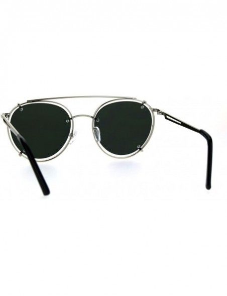 Aviator Pink Mirrored Lens Sunglasses Vintage Retro Fashion Round Aviator UV 400 - Silver - C5187HYDLLM $9.71