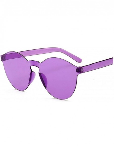 Oversized One Piece Love Heart Lens Sunglasses Women Transparent Plastic Glasses Style Sun Clear Candy Color - Purple - CZ197...