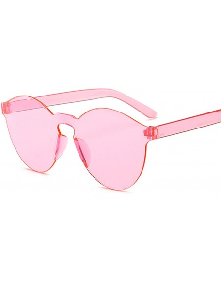 Oversized One Piece Love Heart Lens Sunglasses Women Transparent Plastic Glasses Style Sun Clear Candy Color - Purple - CZ197...