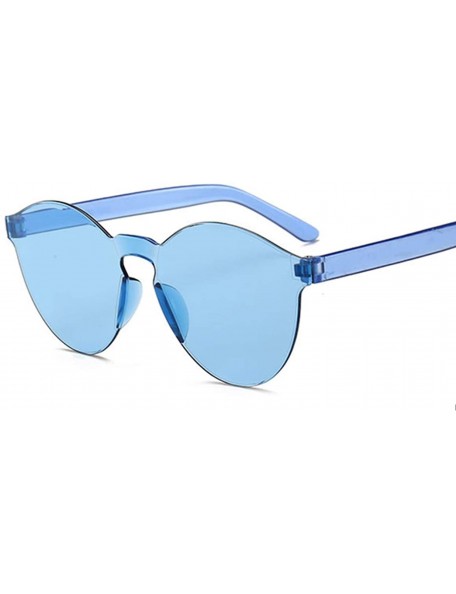 Oversized One Piece Love Heart Lens Sunglasses Women Transparent Plastic Glasses Style Sun Clear Candy Color - Purple - CZ197...