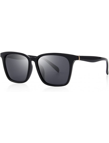 Oversized Men Polarized Sunglasses for Women Fashion Sun glasses UV Protection S8219 - Black - CD186C69KOG $27.40