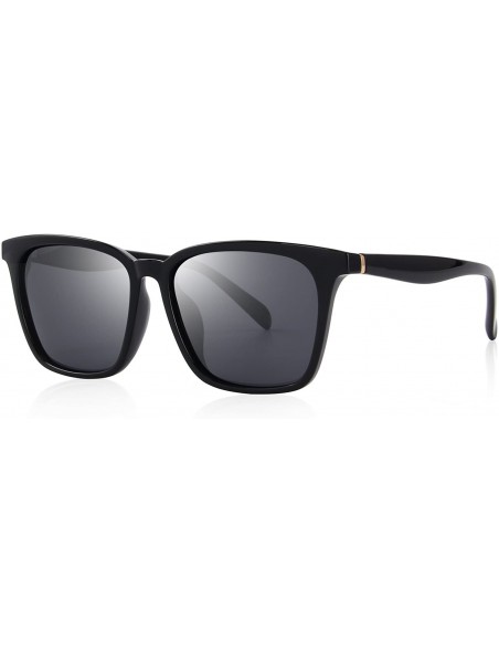 Oversized Men Polarized Sunglasses for Women Fashion Sun glasses UV Protection S8219 - Black - CD186C69KOG $16.58