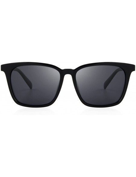 Oversized Men Polarized Sunglasses for Women Fashion Sun glasses UV Protection S8219 - Black - CD186C69KOG $16.58