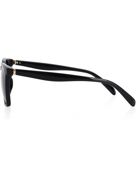 Oversized Men Polarized Sunglasses for Women Fashion Sun glasses UV Protection S8219 - Black - CD186C69KOG $16.58