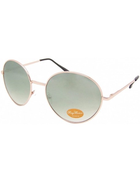 Round Mirrored sunglasses round golden medium Oversize John Lennon 400UV Vintage - Green - C211UJSQ5VX $15.22