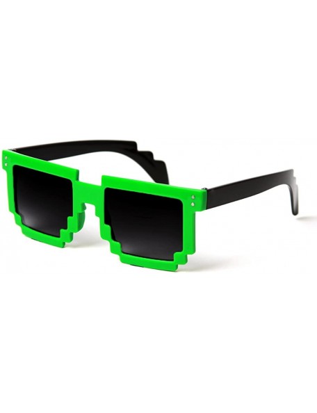 Wayfarer Block Pixelated Sunglasses 8-Bit Pixel Video Gamer Geek Costume Party Favors (Green) - CI11B9S33L7 $9.77