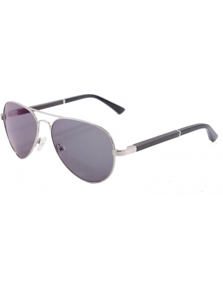 Aviator Classic Men's Sunglasses Denim Rimmed Polarized Glasses-1570 - C4 - CR12DOMAPMJ $29.52