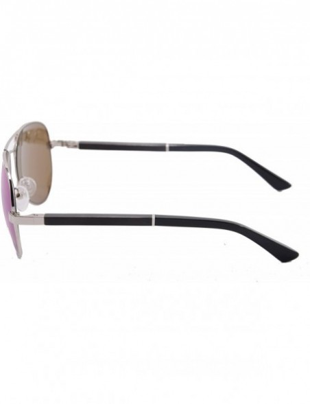 Aviator Classic Men's Sunglasses Denim Rimmed Polarized Glasses-1570 - C4 - CR12DOMAPMJ $29.52