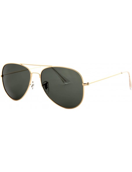 Aviator Unisex Sunglasses Classic Polarized UV400 Double Bridge AVIATOR Black - Gold Metal Frame / Smoke Lens - C618HTEGWSX $...