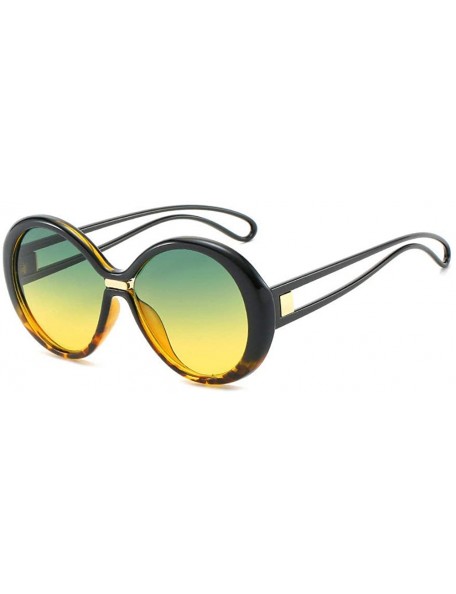 Round 2019 Luxury Vintage Classic Round Sunglasses Female Brand Designer Sun Glasses UV400 - Black&leopard - CZ18TEO2NEH $20.88
