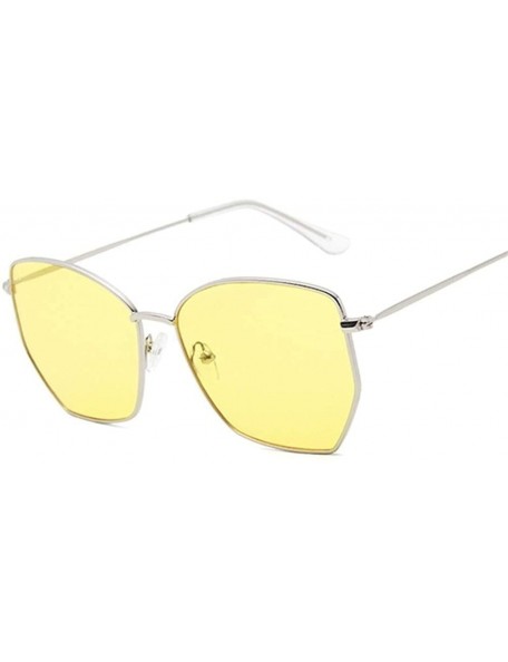 Square Cat Eye Sunglasses Women Classic Flat Lens Clear Sun Glasses Female Male Retro Small Metal Frame Square - CI198XSKT8E ...