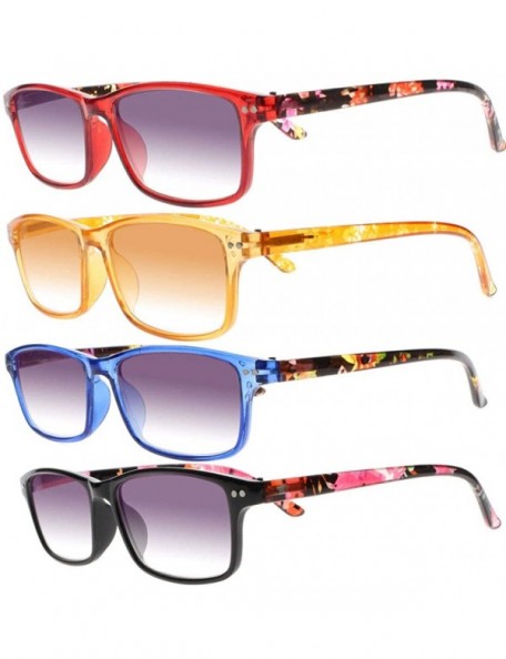 Rectangular Multi-Color Women Style Tinted Lens Rectangle - Protection Outdoor Reading Glasses - All - CU18HT37SYG $28.93