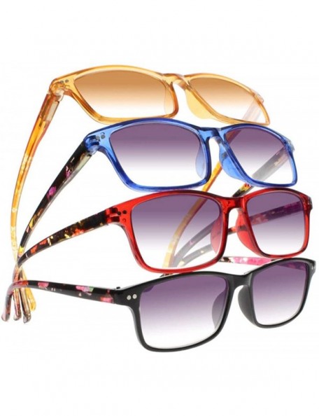 Rectangular Multi-Color Women Style Tinted Lens Rectangle - Protection Outdoor Reading Glasses - All - CU18HT37SYG $28.93