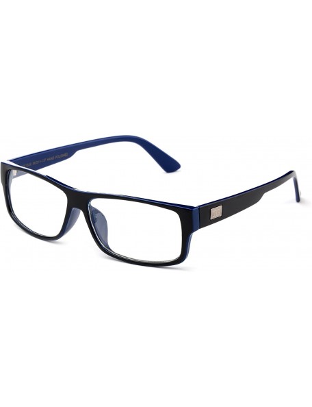 Oversized "Kayden" Retro Unisex Plastic Fashion Clear Lens Glasses - Black/Navy - CU11CJ48JBT $9.44