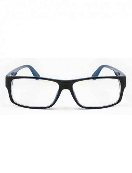 Oversized "Kayden" Retro Unisex Plastic Fashion Clear Lens Glasses - Black/Navy - CU11CJ48JBT $9.44