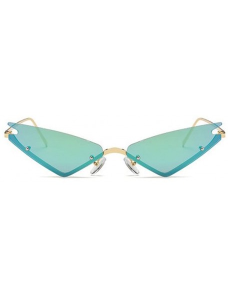 Rimless Classic Women Rimless Frame Fashion Cat Sunglasses - Green - C418GMWA0GS $11.67