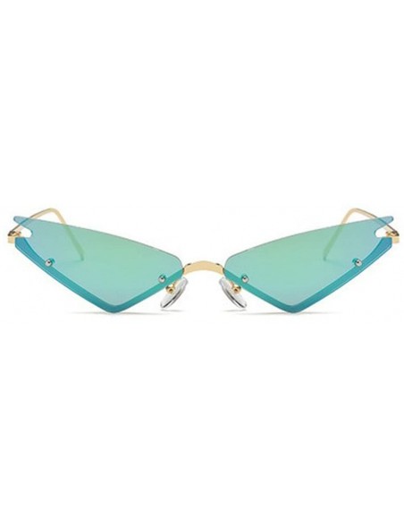 Rimless Classic Women Rimless Frame Fashion Cat Sunglasses - Green - C418GMWA0GS $11.67