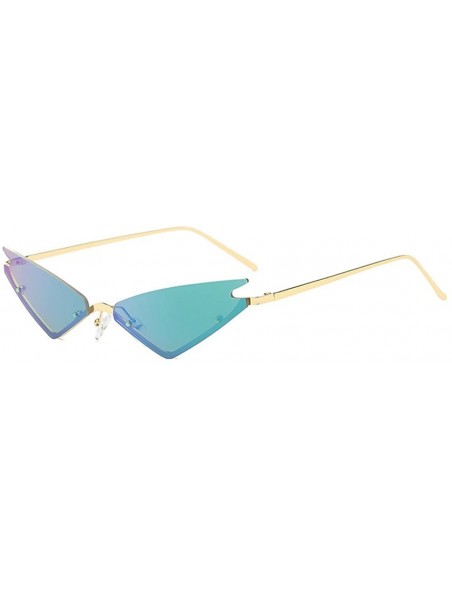 Rimless Classic Women Rimless Frame Fashion Cat Sunglasses - Green - C418GMWA0GS $11.67