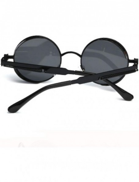 Round Retro Round Steam Punk Sunglasses Men Women Small Circle Sun Glasses Vintage Metal Frame Driving Eyewear - CU197A2O6EL ...