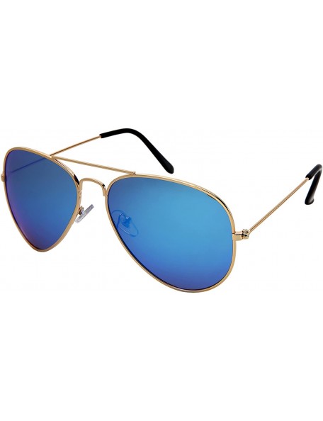 Aviator Classic Pilot Style Polarized Aviator Sunglasses for Men Women UV400 Protection Mirrored Lens - C118OY2UTKN $12.87