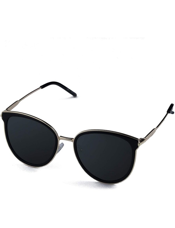 Round Polarized Sunglasses for unisex adult Vintage Retro Round Mirrored Lens - Black - CK18XNUL9UG $12.06