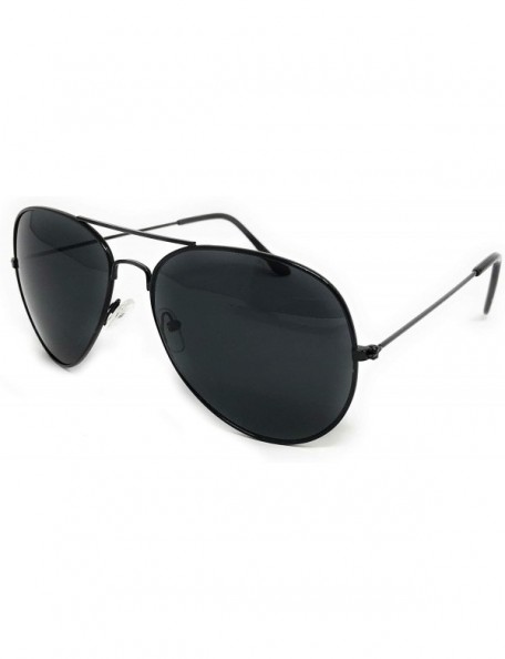 Aviator Aviator Metal Frame Sunglasses Classic Style - Black Frame- Super Dark - CU18DUEQ4DK $16.28