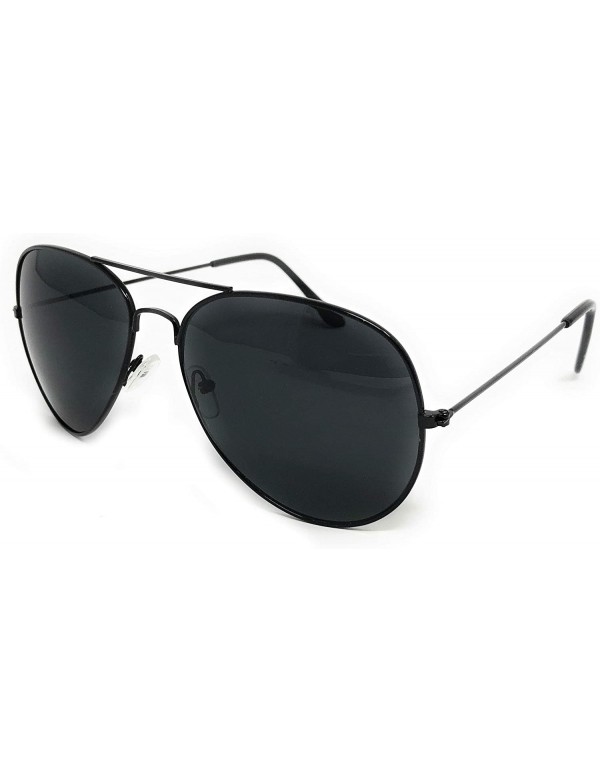 Aviator Aviator Metal Frame Sunglasses Classic Style - Black Frame- Super Dark - CU18DUEQ4DK $10.34