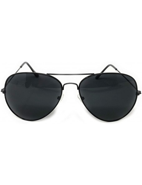 Aviator Aviator Metal Frame Sunglasses Classic Style - Black Frame- Super Dark - CU18DUEQ4DK $10.34