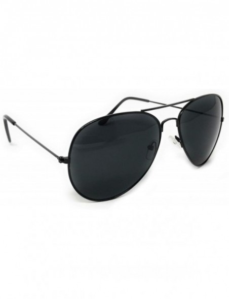 Aviator Aviator Metal Frame Sunglasses Classic Style - Black Frame- Super Dark - CU18DUEQ4DK $10.34