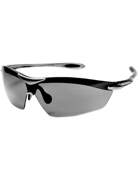 Sport XS Sport Wrap TR90 Sunglasses UV400 Unbreakable Protection for Cycling - Ski or Golf - Gunmetal Grey - CM113T66A7F $36.02