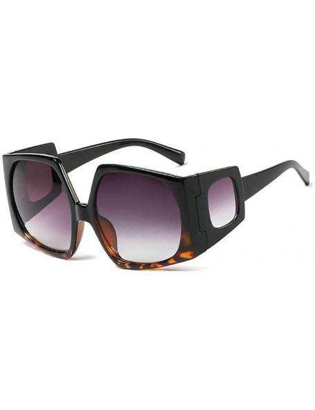 Goggle Fashion Sunglasses for women Brand Designer Large frame Irregular polygon Mens Goggle UV400 - Black Leopard - CR18ROID...