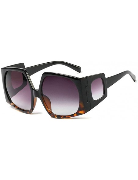 Goggle Fashion Sunglasses for women Brand Designer Large frame Irregular polygon Mens Goggle UV400 - Black Leopard - CR18ROID...