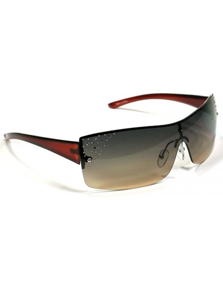 Shield Celebrity Women's Sunglasses 9418 - Brown - C711ERZ9W0F $7.12