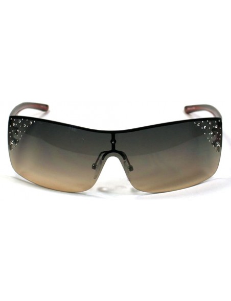 Shield Celebrity Women's Sunglasses 9418 - Brown - C711ERZ9W0F $7.12
