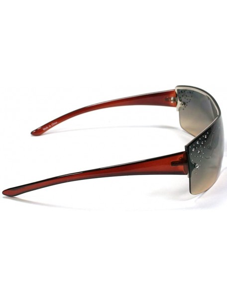 Shield Celebrity Women's Sunglasses 9418 - Brown - C711ERZ9W0F $7.12