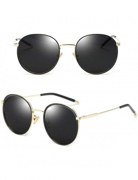 Oversized Aviator Polarized Sunglasses for Women uv Protection Take it Easy to Enjoy the Treatment in the Sun - Gold/Black - ...