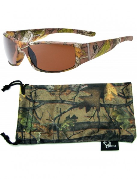 Wrap Polarized Sunglasses for Men Brown Forrest & Orange Camouflage Full Frame - Brown Forrest Camo - C012366RMYD $14.89