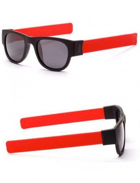 Round Vintage Sunglasses-Creative Wristband Glasses Polarized Driving Goggles - Red - C118RCR9NGZ $8.15