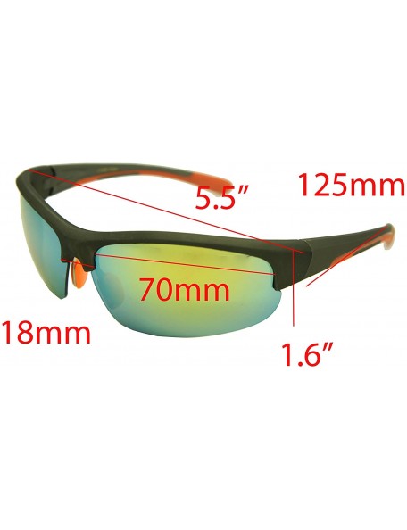 Rectangular Double Injection Sunglasses SPORTS - Matte Gunmetal Orange / Yellow Mirror - C812HTQ11LL $14.77