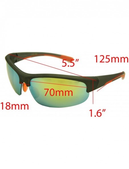 Rectangular Double Injection Sunglasses SPORTS - Matte Gunmetal Orange / Yellow Mirror - C812HTQ11LL $14.77