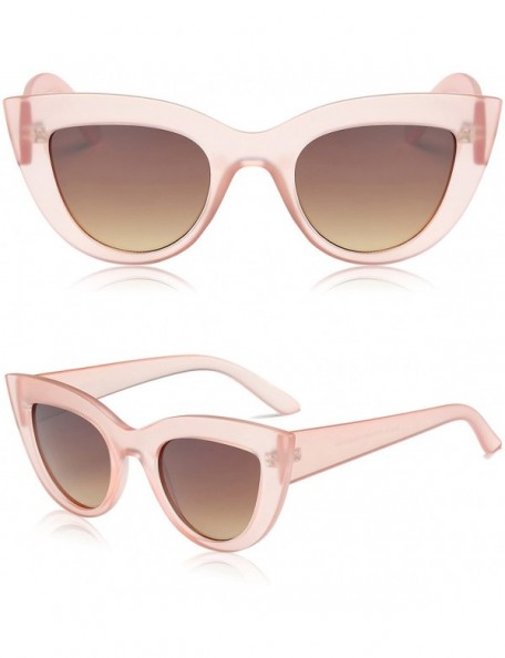 Oval Retro Vintage Cateye Sunglasses for Women Plastic Frame Mirrored Lens SJ2939 - C618EOD2H3C $14.11