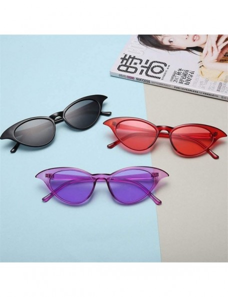 Rimless Sunglasses Women Sun Glasses Female Cute Sexy Retro Cat Eye Rimless One-piece - C4 - CB198U3E83L $19.71