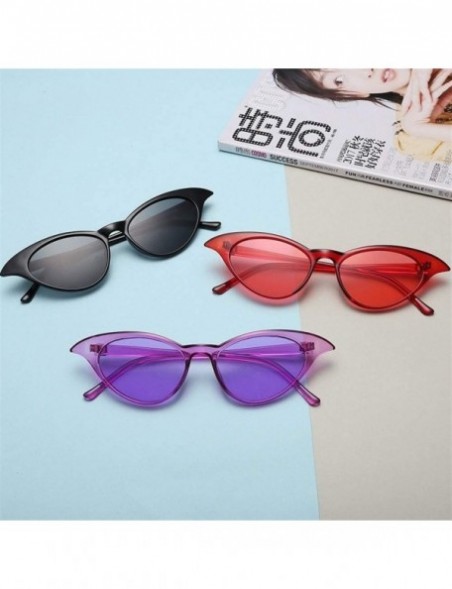Rimless Sunglasses Women Sun Glasses Female Cute Sexy Retro Cat Eye Rimless One-piece - C4 - CB198U3E83L $19.71