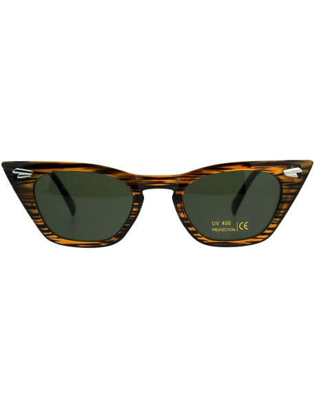 Rectangular Trapezoid Shape Cateye Sunglasses Womens Vintage Retro Fashion Shades - Brown Wood Print - CC18EE82DUN $10.89