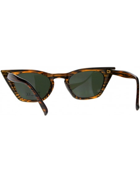 Rectangular Trapezoid Shape Cateye Sunglasses Womens Vintage Retro Fashion Shades - Brown Wood Print - CC18EE82DUN $10.89