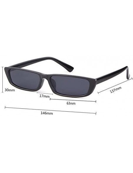 Shield Rectangle Sunglasses Women Fashion Sunglasses Square Wide Frame - Black Frame Grey Lens - CR18C5TS453 $9.05