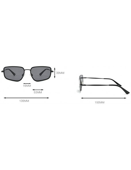 Square Female Irregular Sunglasses Men's 2019 New Fashion Versatile Sunshade Glasses UV Protection - Black - CF18XT7TUG4 $16.05