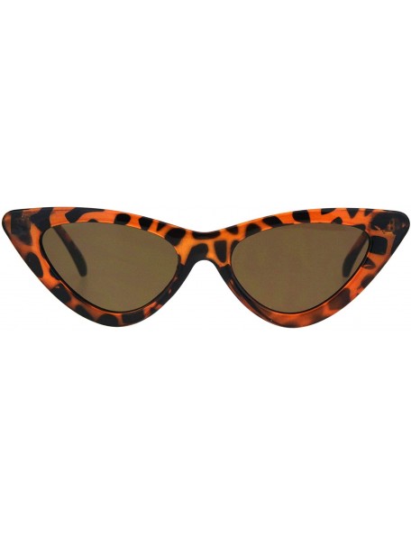 Cat Eye Womens Mod Thick Plastic Minimal Cat Eye Sunglasses - Tortoise Brown - CL18IINNUX9 $12.02