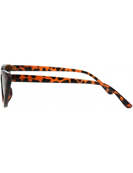 Cat Eye Womens Mod Thick Plastic Minimal Cat Eye Sunglasses - Tortoise Brown - CL18IINNUX9 $12.02